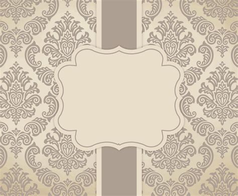 Blank Brown Vintage Damask Card Template Vector Art And Graphics