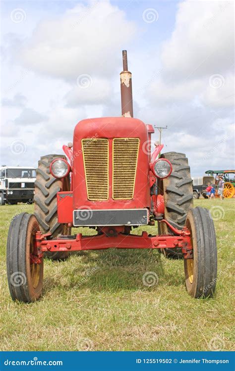 Vintage Old Red Tractor Stock Photo Image Of Machines 125519502