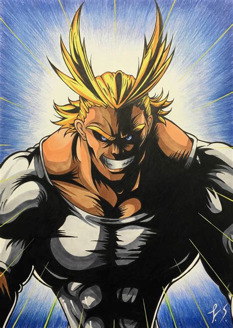 All Might Drawing By Superfrank23 On Deviantart