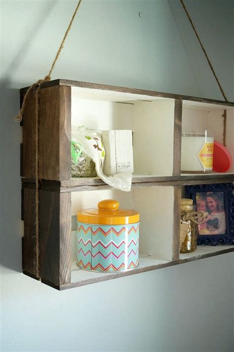 Diy Hanging Crate Wall Shelf