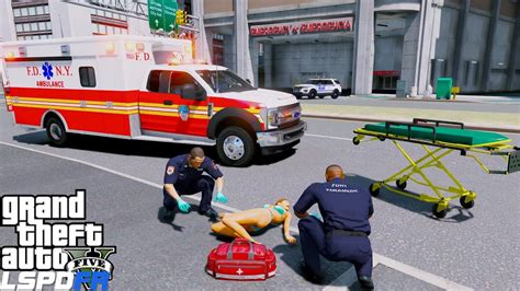Gta 5 Paramedic Mod Fdny Ambulance Responding To Ems Calls In New York