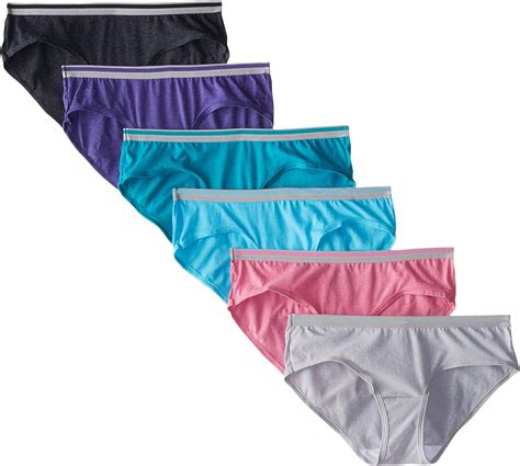 Fruit Of The Loom Women S 6 Pack Heather Low Rise Hipster Panties