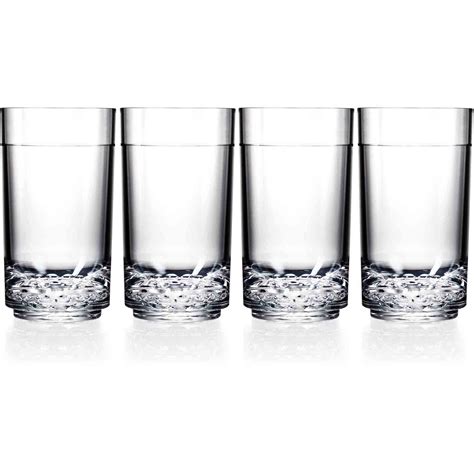 Drinique 14 Ounce Clear Unbreakable Elite Tall Glass Set Of 4