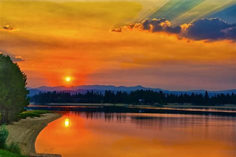 Lake Cascade Hd Sunset Wallpaper Hd Nature 4k Wallpap