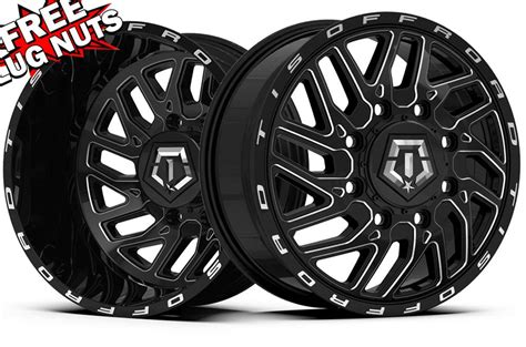 20 Inch 20x825 Tis 544bm Dually Gloss Black Milled Wheel Rim 8x210