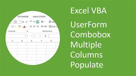 Excel Vba Userform Combobox Multiple Columns Populate List Property