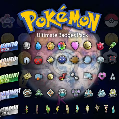 Ultimate Pokemon Badges Pack Hd By Ramiromaldini Pokemon Badges