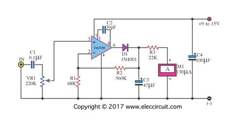 If you have a directly stabilized 5v 400ma available, you can drop this part, but most of this will be used in amplifiers where we do not have stabilized 5v. Analog vu meter schematic - Electronic projects circuits
