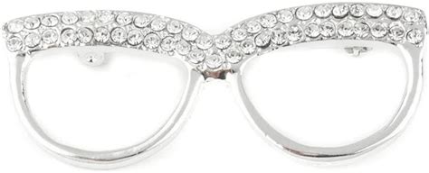 Mytoptrendz® Opticians Brooch Diamante Eye Glasses Brooch Silver Finish Spectacles Pin By