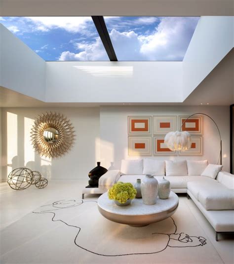 They worked straight through and got it done in one day. Bright Living Rooms With Skylights That Steal The Show