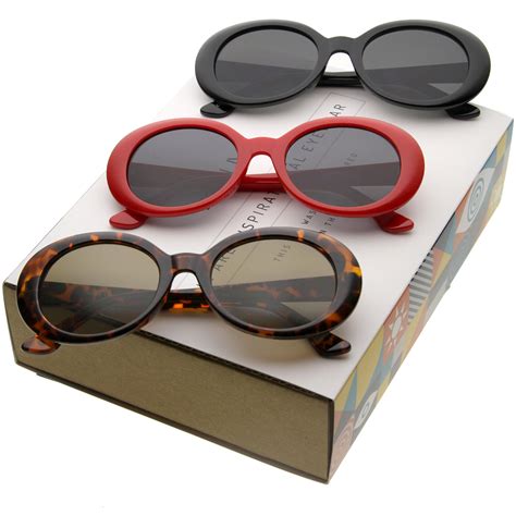 Large Retro Round Oval Clout Goggle Sunglasses C383 Promo Box Zerouv