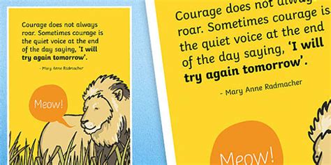 👉 Courage Does Not Always Roar Motivational Poster Motivational