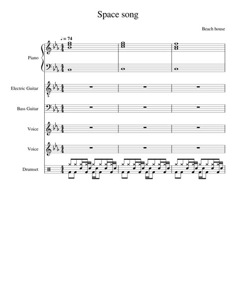 Spacesong Sheet Music For Piano Vocals Guitar Bass Guitar And More
