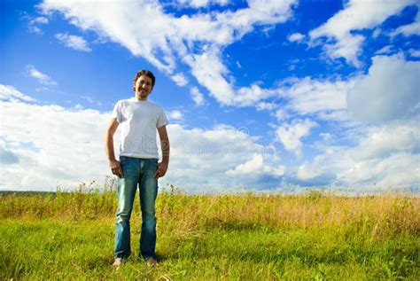 Man Standing In A Field Royalty Free Stock Photography Image 20964177