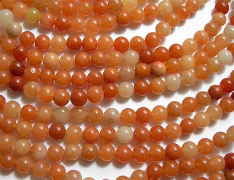 Orange Aventurine 8mm84mm Round 46 Beads Per Strand Etsy