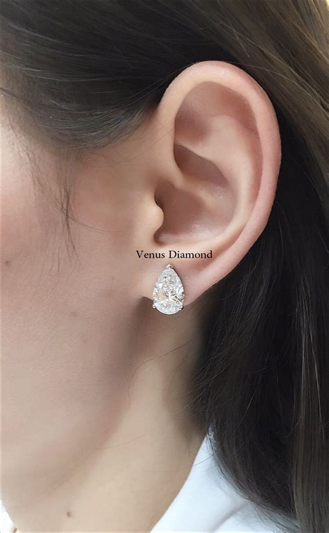 2 Carat Pear Shape Diamond Earring Jewelry Design Earrings Girly