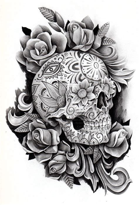 Dia De Los Muertos Skull Google Search Tatuajes De Calaveras Mexicanas Tatuajes Al Azar Y
