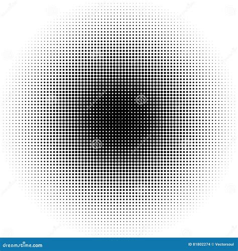 Halftone Circles Effect Dot Pattern Vector Illustration Isolated On