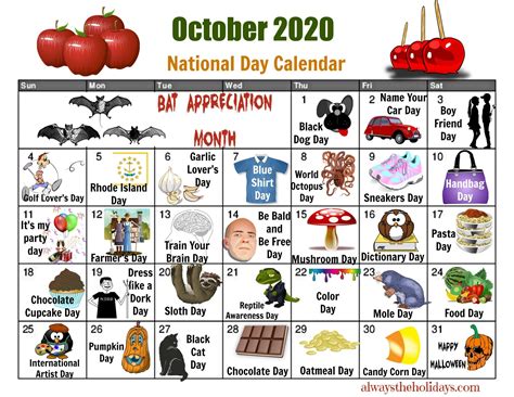 2021 National Food Holidays Printable Calendar Template