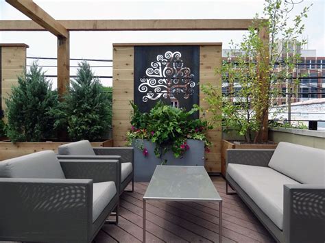 Roof Deck Privacy Screen Outdoor Furniture Urban Garden Landscape