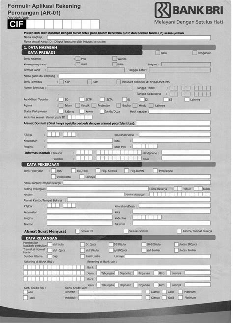 Detail Contoh Pengisian Formulir Pembukaan Rekening Bri Koleksi Nomer