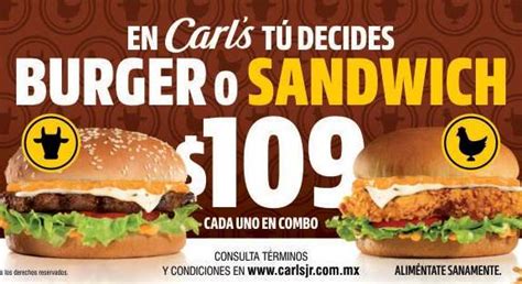 Carls Jr Combo Amazing Burger O Amazing Sándwich Por 109
