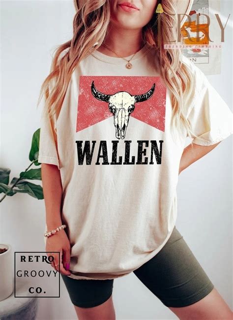 Vintage Cowboy Bullhead Morgan Wallen Shirt Women Cheap Morgan Wallen