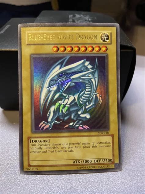 Yu Gi Oh Blue Eyes White Dragon Sdk 001 Holo 1996 Nice Card 12 50 Picclick