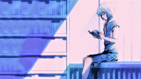 Anime Girl Reading A Book Rei Ayanami Wallpapers And