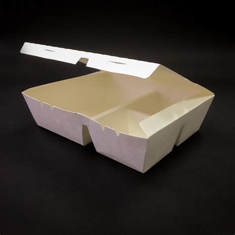 Plain Paper Lunch Box With 3 Compartment Foodspack