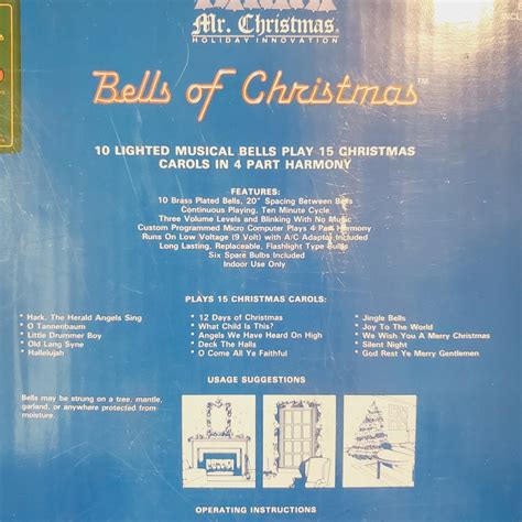 Mr Christmas Bells Of Christmas 15 Songs Lighted Musical Etsy