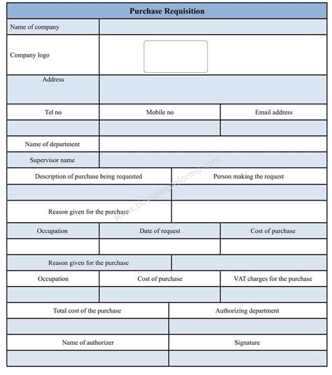 Free Requisition Form Template
