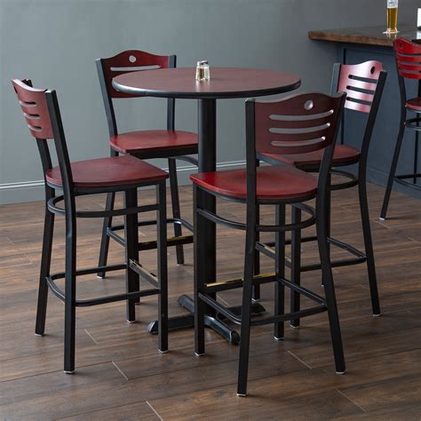 Lancaster Table And Seating 30 Round Reversible Cherry Black Bar