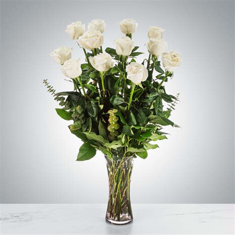 Dozen Long Stem White Roses By Bloomnation In Dorchester Ma Lopez