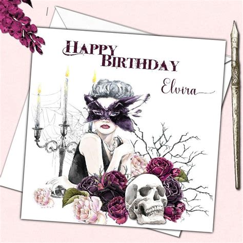 Personalised Gothic Birthday Card Female Mother Babe Etsy UK Birthday Cards Birthday