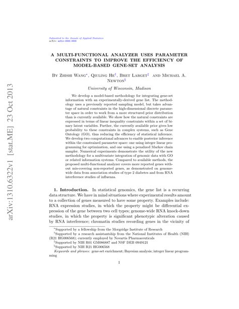 PDF A Multi Functional Analyzer Uses Parameter Constraints To Improve