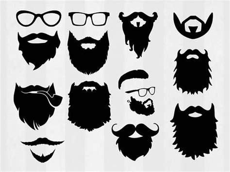 Beard Svg Bundle Beard Clipart Beard Cut Files Hipster Svg Beard