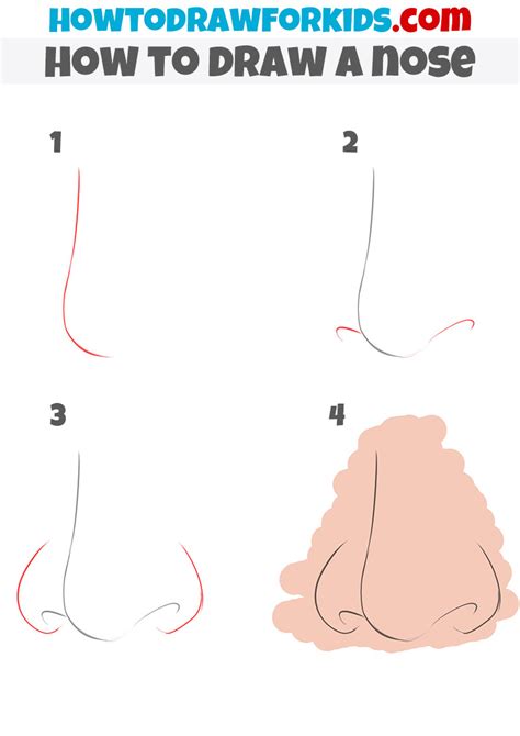 How to Draw a Nose - Easy Drawing Tutorial For Kids gambar png