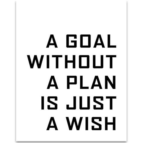 A Goal Without A Plan Is Just A Wish 11x14 Unframed Typography Art