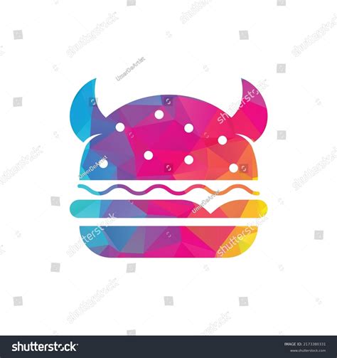 Monster Burger Logo Design Burger Devil Stock Vector Royalty Free
