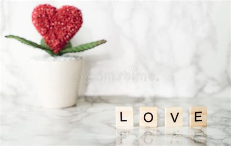 Love Text On Marble With Heart Flower Stock Image Image Of Love
