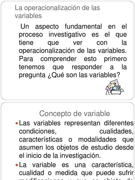 Operacionalización De Las Variablesppt Estadísticas Medición