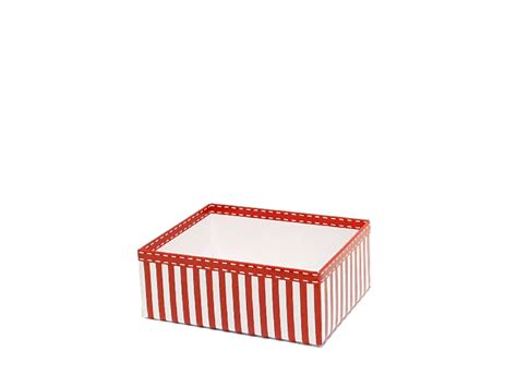 Small Hamper Tray Red And White Stripe Berica Packaging Nz