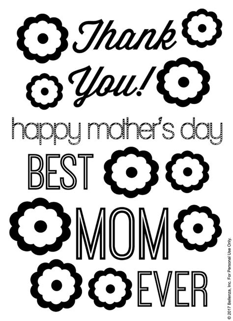 Best Mom Ever Printable Mothers Day Coloring Sheets