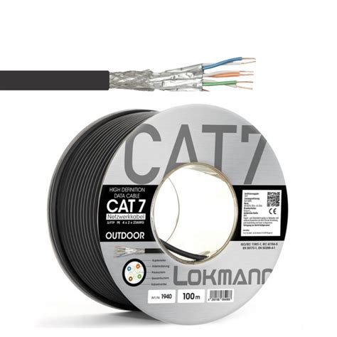 Cat Outdoor Verlegekabel Erdkabel Netzwerkkabel MHz UV Schwar
