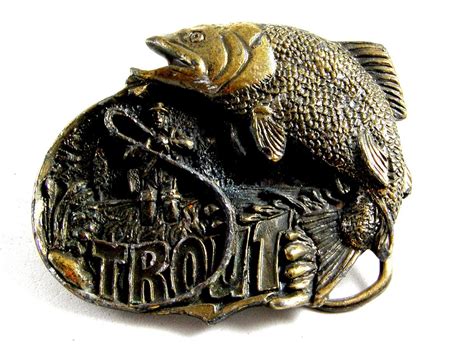 1982 Golden Trout Fish Belt Buckle By Great American Buckle Co 82614