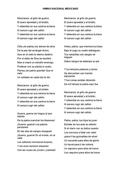 Letra Himno Nacional