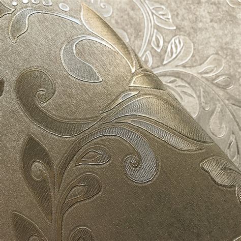 Sample Muriva Serena Embossed Metallic Shimmer Damask Vinyl