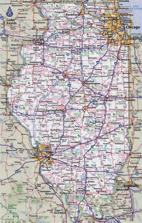 Illinois State Highway Map System Map