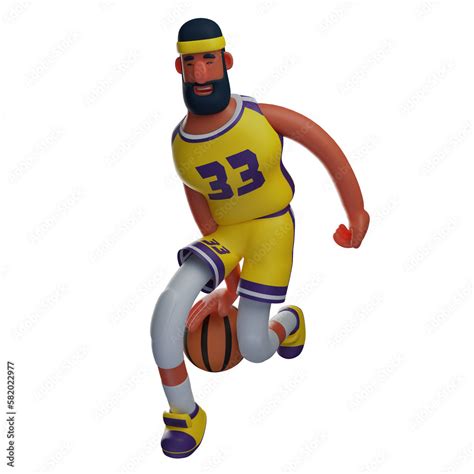 3d Basketball Athlete Cartoon Design Showing Cool Action 3d Athlete